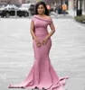 African Satin Bridesmaid Dresses Dusty Pink Mermaid Spring Summer Countryside Garden Formal Wedding Party Gowns Plus Size Custom M6248110