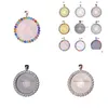 Pendant Necklaces 2021 Sublimation Blank Pendants With Drill Round Shape Women Necklace Tranfer Consumable 25Mm Drop Delivery Jewelry Dhrsn