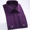 Cuffia francese camicia da business da uomo a maniche lunghe maschi maschile di lussuosa camicie da sposa con gemelli con gemelli 240326 240326