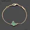 Bracelets de charme bracelets bracelets bracelets concepteur de luxe VC feuille de feuille mini bracelet papillon d'agate colorée avec diamant y240416oyllvdtj