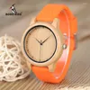 Montre-bracelets Bobo Bird Femmes regarde Top Luxury Luxury Handmade Bamboo Quartz Quartz Hardatch avec Slicone Strap Support Custom Your Noms Drop