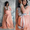 Mutterschaftskleider für PO Shooting Spitze Schwangerschaftspfografie Kleidungskleid für schwangere vordere Nettogarn 240313