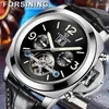 Armbandsur Forsining A005 Men's Automatic Mechanical Watches Tourbillon Säljande manlig lyx Lysande händer skelettklocka ung gåva