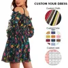 2024 Fashion Summer Custom Floral Stampa Short Dress for Women Formale BodyCon Abito da sera da sera Lady Elegant Cash