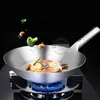 Pans Stainless steel Wok non stick traditional frying pan Chinese handmade Wok Utensil dishwasher safe cookwareL2403