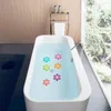 Tapetes de banho Bathy 10pcs Decorações de flores coloridas adesivos anti-adesivos decalques criativos para o chuveiro da banheira