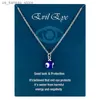 Hänge halsband Lucky Turkish Evil Eye Eye Pendant Choker Halsband för kvinnor Vintage Blue Eye Clavicle Chain Cardboard smycken Friendship Gift240408