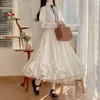 Jupes Deeptown Lolita Long Jupe Femmes Élastique Taies A-Line Fashion Japonais Patchwork Fairy Ruffle Automne Mori Girl