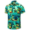 Camicie casual da uomo Coconut Trees Beach for Uomini Abbigliamento 3D Stampa 3D Hawaiian Aloha Short Short Short Y2K Tops Vintage Caspetta da giro vintage