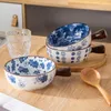 Bowls Creative Ceramic Bowl With Handle Salad Household Instant Noodle Baking Tableware Soup