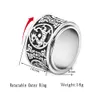 Style chinois Ancient Rotatable 14K Gold Men Punk Retro Four Mythical Beast Ring Jewelry Gift