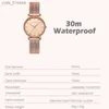 Dameshorloges Uthai CQ54 Dames Quartz Rose Gold Clock Mozaïek Rhinestones Echt lederen Milaan Mesh Steel Waterdicht L46