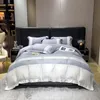 Washed Silk Four Piece Set Simple Ice Silk Cool Summer Sleeping Nude Embroidered Quilt Cover Bed Sheet 1.8 Bed 240329