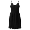 Casual Dresses in Dress for Women Beach Vacation V Neck Solid Spaghetti Strap Summer Sleeveless Wrap Midi Sundress Vest