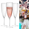 Engångskoppar sugrör 1/8 st champagne flöjter plastbägare klara cocktail rött vinglasglasögon bröllop duschfest bar leveranser