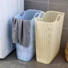 Tvättväskor ljus lyxkorg hink smutsiga kläder bärbara förvaring hushåll makaronfärg