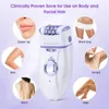 3in1 Kobiety Epilator Elektryczna twarz Kobieta do usuwania włosów Lady Shaver Bikini Trimmer Body Prapilatory nogi Naładowanie depilacji 240322