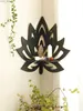 Inne wystrój domu Kamienny kryształowy stojak na świecę wisząca Lotus Drewno Drewno Piękny Home YQ240408