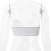 Damestanks Camis Neonbabipink 2000s Y2K Crop Tops Metal Letter Tube Top Sexy Club Witte shirts voor dames Croquett esthetische kleding N33-BZ10L2403