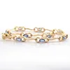 Super Sale Fast Moving Factory Price Charming 14K Yellow Gold äkta Tanzanite -armband för festdamer Guldarmband