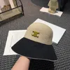 Designer Eimer Hut Frauen breit Krempe Strohhüte Eimer Hut Designer Casquette Gras geflochten