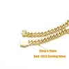 10 mm da 12 mm ghiacciato VVS Moissanite S925 Sterling Silver Miami Cuban Link Catena da 14K Gold Oro Collana Hiphop