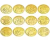 Arts 12 Zodiac Gold Coins Pig Chien Poulet singe singe Snake Dragon Tiger Rabbit chinois Zodiaque Coins4617276