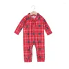 Dog Apparel Christmas Família Impressão de Family Plaid Conjunto de pijamas Pets Dogs Supplies