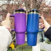 USA RTS 40oz powder coated laser engraved mirror gold plated drinking tumbler outdoor travel water bottle vacuum insulated thermos with straw and removable handle