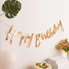 Party Decoration Gold Happy Birthday Banner Wedding Hanging Garland Baby Shower 1st Boy Girl