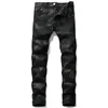 Jeans masculins automne design de mode imprimé noir étirement haut de gamme de marque haut de gamme pantalon décontracté
