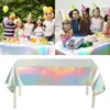 Décoration de fête 4pcs Iridescents Disposables Laser Table Couvre les nappes Buffet anti-huile Buffet Buffet Mariage de mariage Picniques de Noël