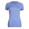 Lu dames yoga lange mouwen stevige kleur naakt sport vormen taille strakke fitness losse jogging sportkleding dames hoge kwaliteit nieuwe t -shirt fitness kleding