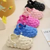 Slipper New Children Kids Home Slippers Cute Bubble Ball Sandals Summer Outdoor Fashion Beach Shoes 240408