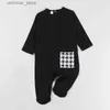 Rompers Baby bodysuit pyjamas kids clothes long sleeves children clothing black baby boy girls overalls w/pocket clothes footies pajamas L47