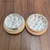 Herb Grinder 2-layer wood+zinc alloy herbal grinder circular wood metal crusher used for kitchen supplies smoking accessories Q240408