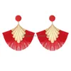 Dangle & Chandelier New Bohemia Fan Shaped Tassel Earrings For Women Exaggerated Big Statement Fringed Vintage Drop Delivery Jewelry Dhgoc