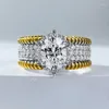 Cluster anneaux apaisson étincelants diamant à haut carbone pour femmes anniversaire Bridal 925 sterling anneau fin bijoux de mariage cadeau