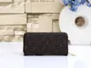 Zippy Long Style Wallet Womens Leather Card Holders Coin Purses Women Designer Classic Flower Credit Cards dragkedja Plånböcker Kopplingsväska