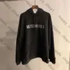 2021fw Vetements Black Rhinestone Hoodie Men Women Reflective Flash Drill Bling Hoodies VTM Sweatshirts 641