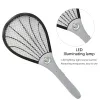 Zappers Electric Fly Swatter Mosquito Racket Fly Insect Zapper Batteridriven Myggmordare Racket med LED -ljus för Garden Home