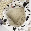 Bolsas de hombro Mujeres Damas Cartoon Vacas Impresión de vaca Lienzo Crossbody Tote Teléfono Purse Messenger Satchel 50ld