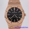 AP Sports Wrist Watch Epic Royal Oak 15400or Mens Watch 18K Rose Gold Black Face Automatique mécanique Swiss Famme Watch Luxury Gold Watch Diamètre 41 mm