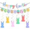 Decorazione per feste Happy Banner Pasqua Banner Creative Decor decorazioni Decorazioni di carta Garland Drop.