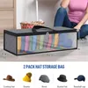 Storage Bottles 2 Pack Hat Bag For Baseball Caps Organizer Case Holder Rack With Carry Handles Closet Moisture