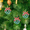 装飾的な花24 pcsクリスマスリース吊り飾り飾りクリスマス屋外装飾食器棚ミニグリーンガーランドサイサルシルクリースフロント