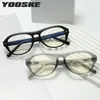 Sonnenbrillen Frames Yooske Art Retro große Rahmen Square Brille 2024 Mode Anti Slip Ultra Light Damen Myopia Blau