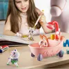Baby Bath Toys Diy Pet Painting Doodle Pet Frosted Animal Toy Set Come and Badhe Your Pet Graffiti Handmade Toy for Children Gifts L48