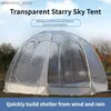 Tält och skyddsrum Transparent PVC Sun Room Starry Bubble House Automatic 6Sided Outdoor Camping Celebrity Courtyard Yurt Waterproof Ball Homestay L48