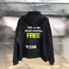 Men's Hoodies Sweatshirts High Quality VETEMENTS Sign Fashion Hoodie Men 1 1 Letter Print Vetements Tee Women Sweatshirts VTM Pullovers Men Clothing 400